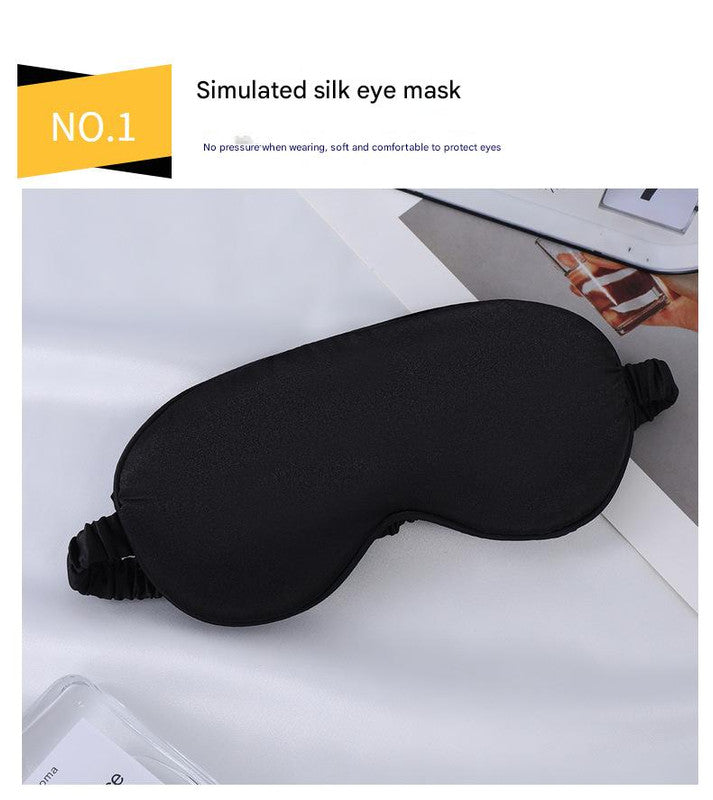 Luxury Satin Sleep Mask Gift Set,4-Piece with Pillowcase and Hair Accessories(Gold)