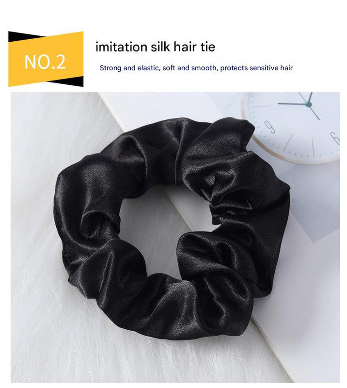 Luxury Satin Sleep Mask Gift Set,4-Piece with Pillowcase and Hair Accessories(White)