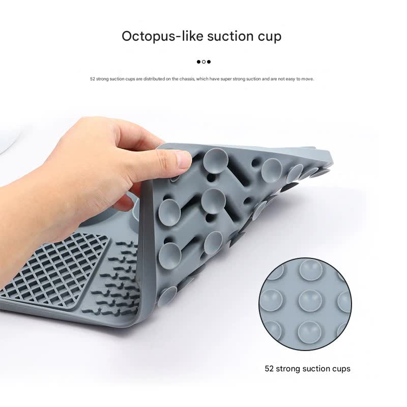 Pet Slow Feeder Lick Mat with Suction Cups - Anti-Anxiety Dog Feeding Mat(Blue)