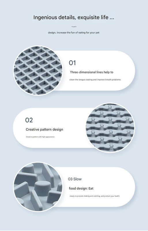 Pet Slow Feeder Lick Mat with Suction Cups - Anti-Anxiety Dog Feeding Mat(Purple)