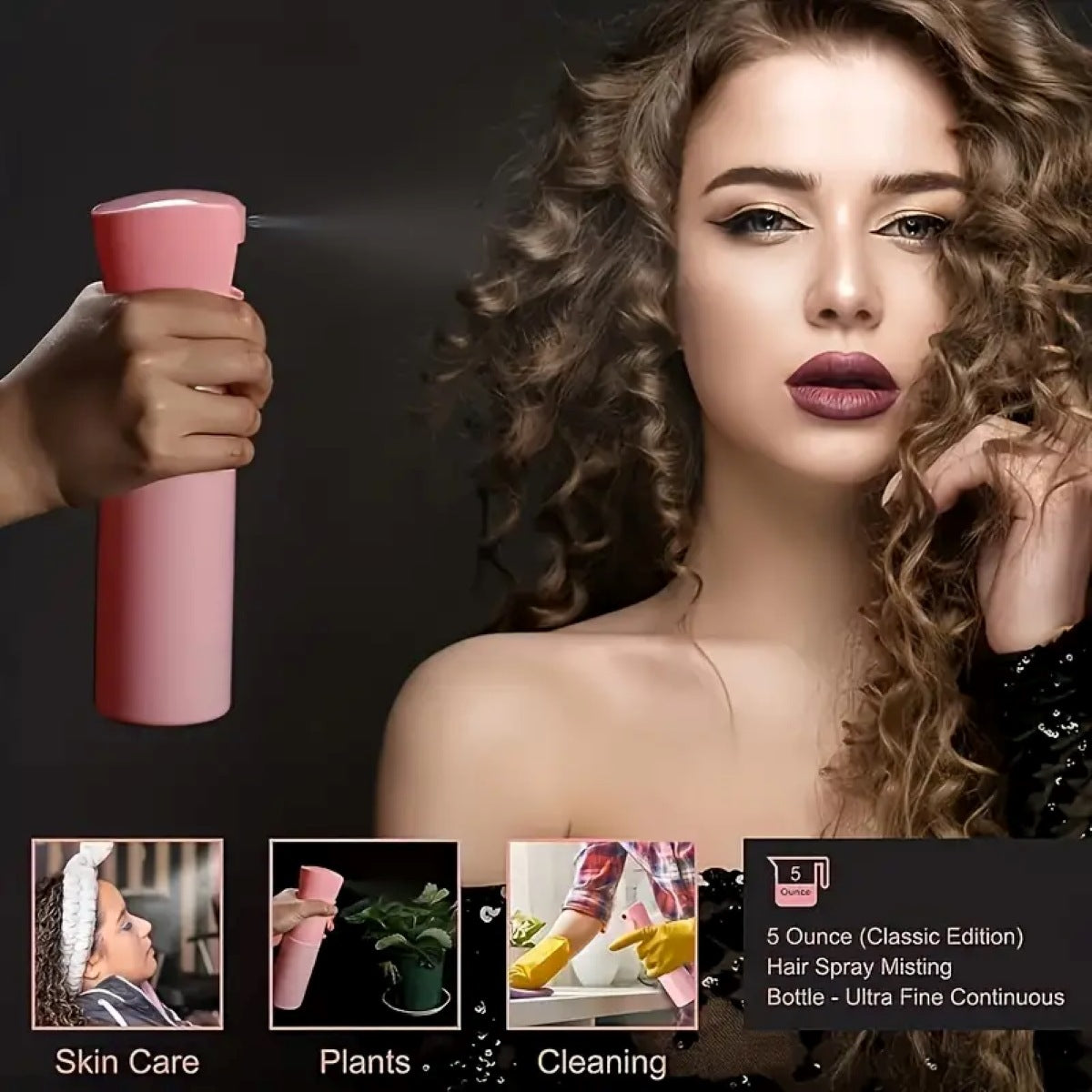 Complete Hair Styling Kit with Detangling Brushes, Combs, Spray Bottle, and Accessories(Purple)