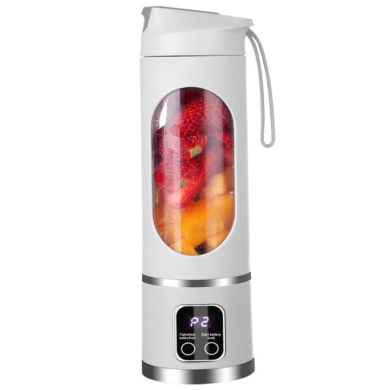 Portable Electric Juicer Blender - 450ml USB Rechargeable Smoothie Maker with 12 Blades(white)