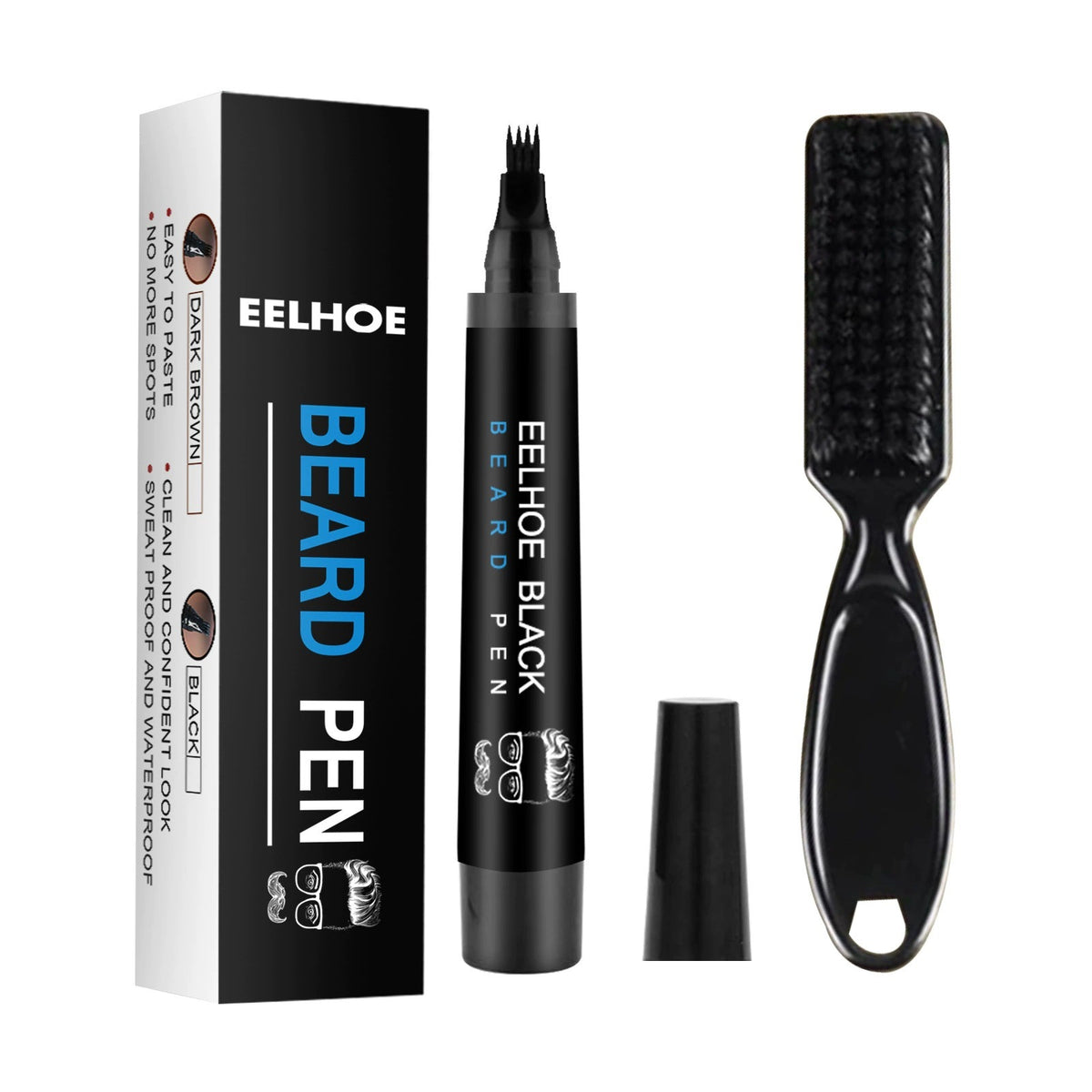 EELHOE Beard Pen Filler Kit - Waterproof &amp; Sweatproof for a Natural Fuller Look