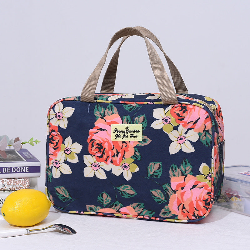 Versatile Portable Handled Bag - Durable Waterproof Fabric, Ideal for Toiletries, Lunch &amp; Travel(Rose)