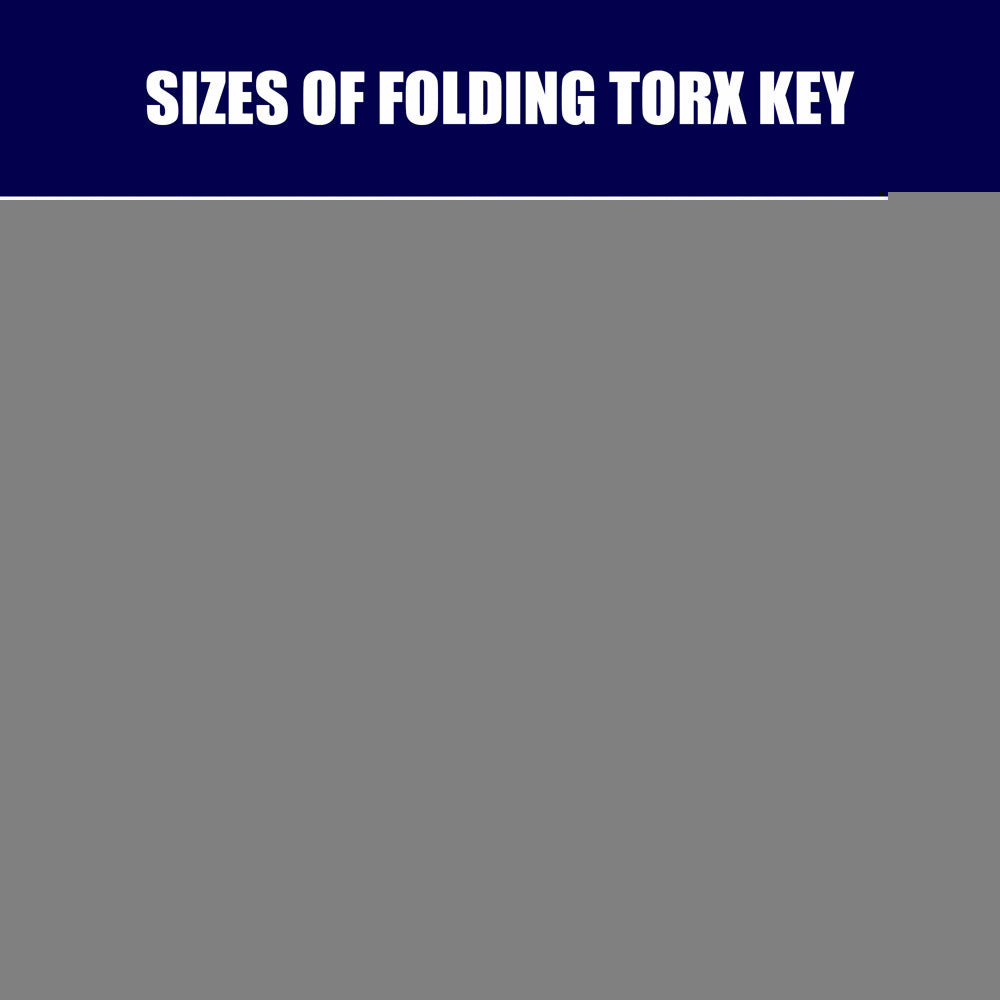 10-Piece Folding Torx Key Wrench Set - T6-T30 Star Keys, Portable Multi-Tool(silver)