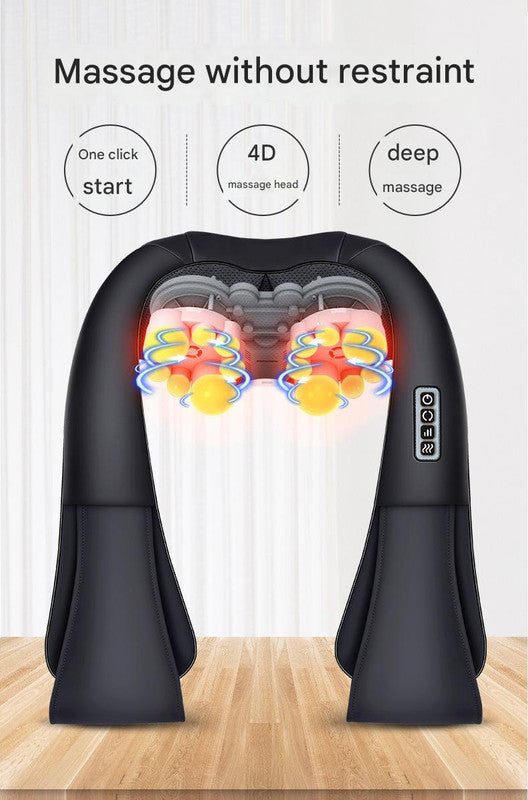 Deep Kneading Shiatsu Neck & Shoulder Massager with Heat - USB Rechargeable Ergonomic Design(Gray and black)