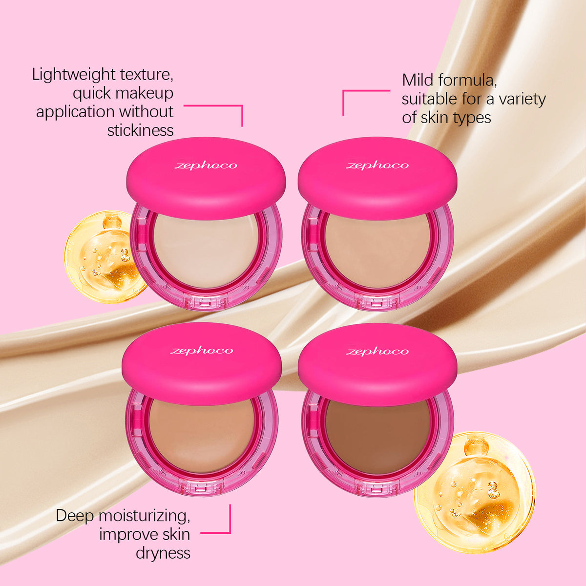 Moisturizing Balm Foundation - Lightweight Texture, Long-Lasting Natural Coverage(Natural color)