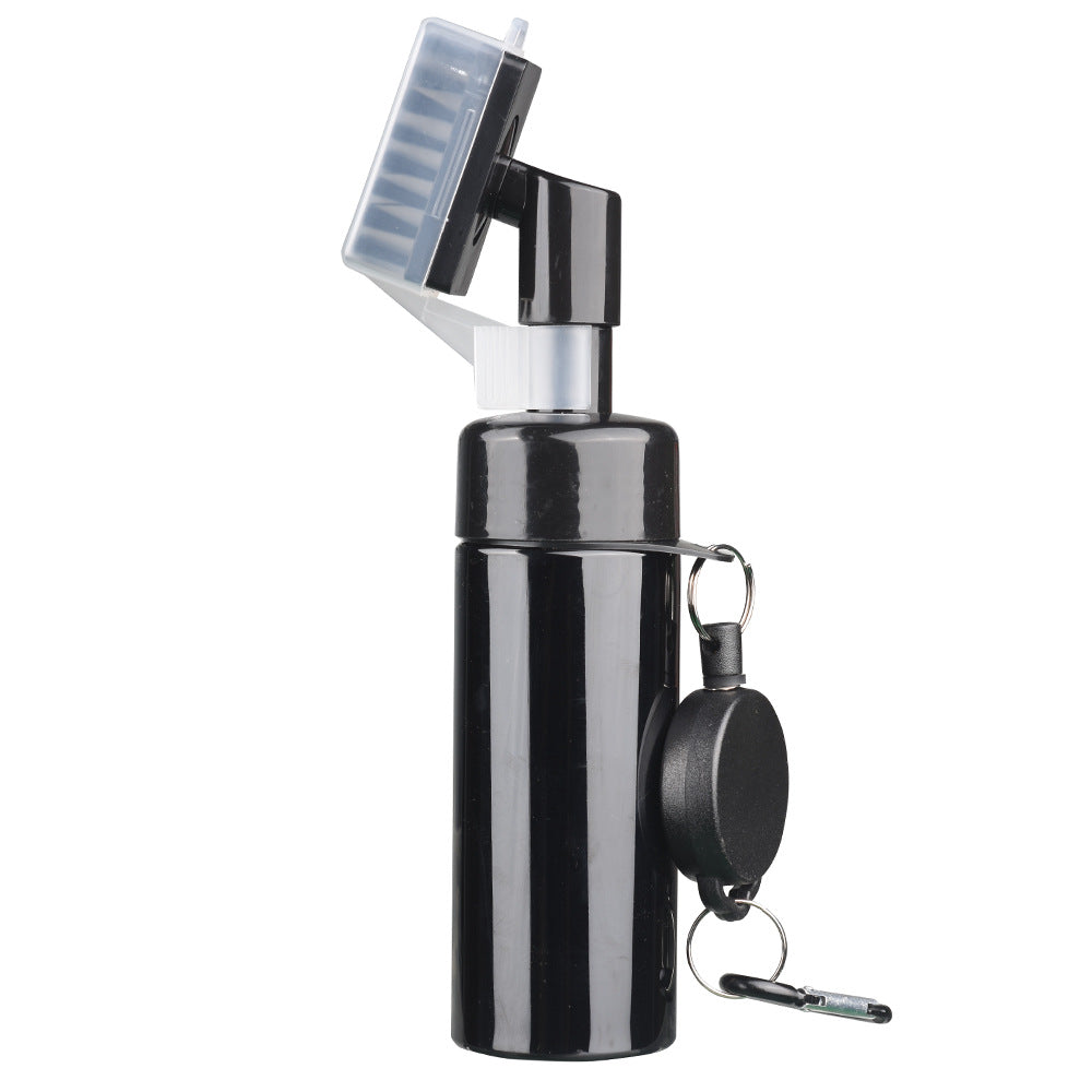 Portable Golf Club Groove Cleaner Brush with Water Spray Bottle &amp; Retractable Keychain(black)