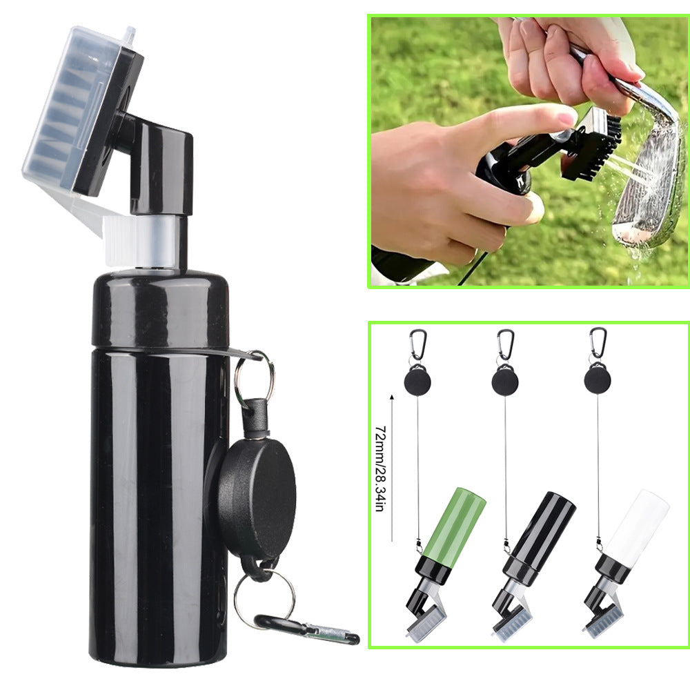 Portable Golf Club Groove Cleaner Brush with Water Spray Bottle &amp; Retractable Keychain(green)