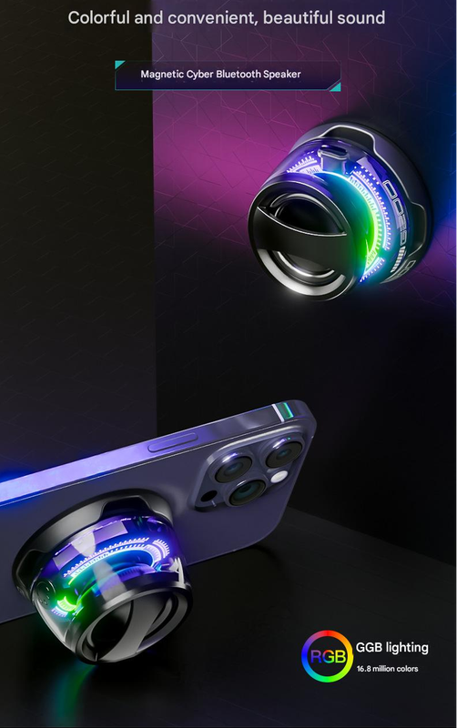 G300 Magnetic Suction Bluetooth Speaker - RGB Lights, 40mm Driver, 6H Playtime(White)