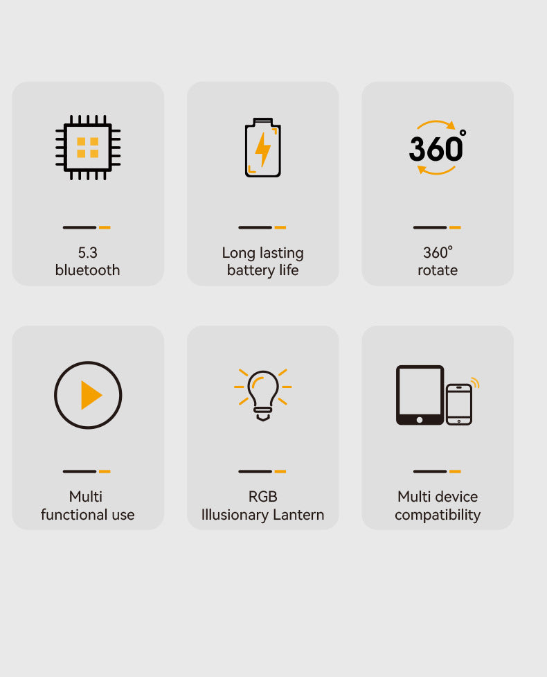 Foldable Bluetooth Speaker with 360 Rotating Phone/Tablet Stand & RGB Lights - HIFI Surround Sound(black)