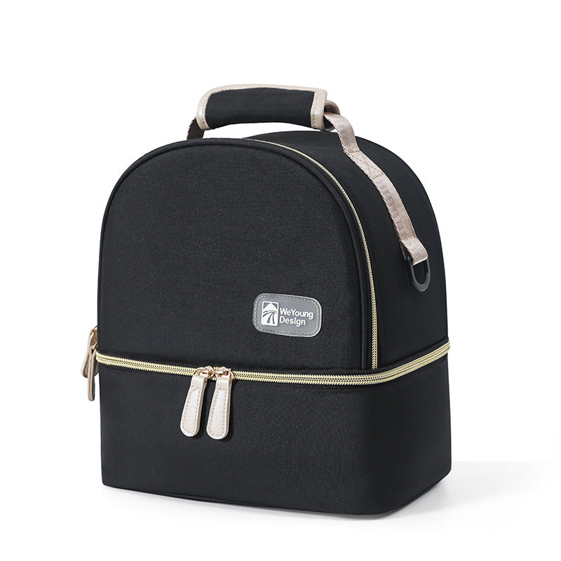 Versatile Insulated Breast Milk Cooler &amp; Lunch Backpack - Waterproof, Multi-Carry Options(Pure black)
