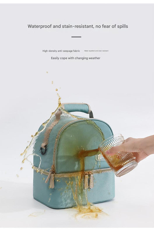 Versatile Insulated Breast Milk Cooler & Lunch Backpack - Waterproof, Multi-Carry Options(Pure gray)