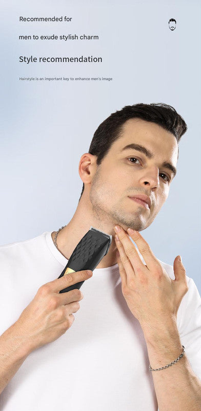 Professional 2-in-1 Cordless Hair Clipper & Trimmer Kit with LED Display & 5-Speed Fine Tuning(silver)