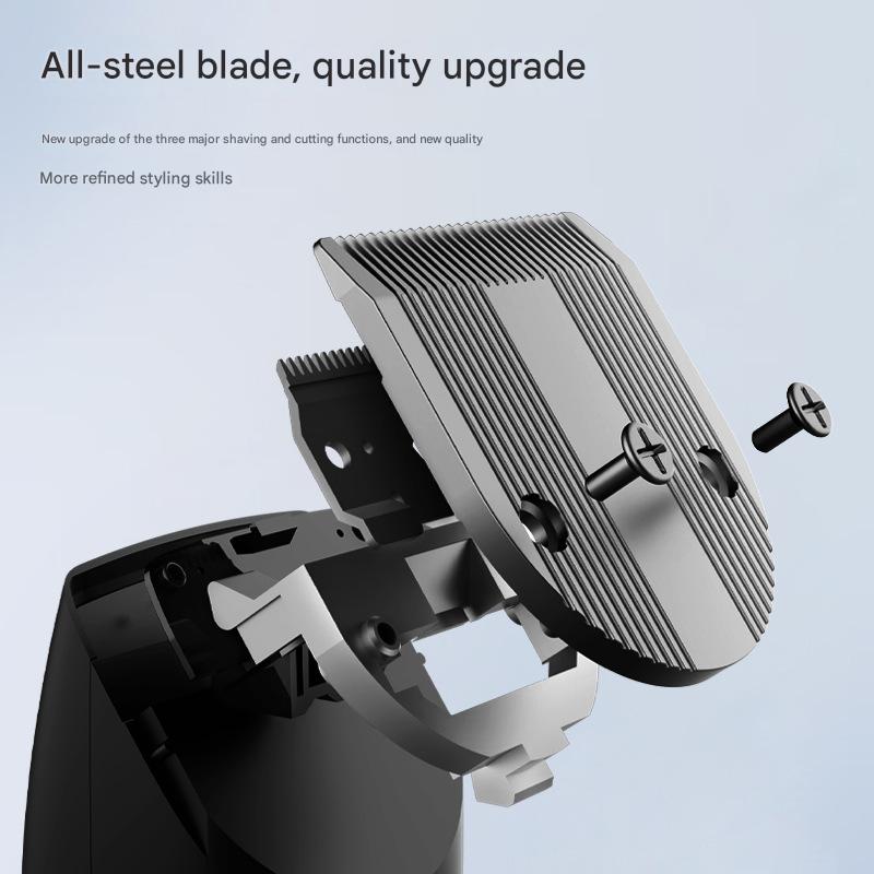 Professional 2-in-1 Cordless Hair Clipper & Trimmer Kit with LED Display & 5-Speed Fine Tuning(Black)