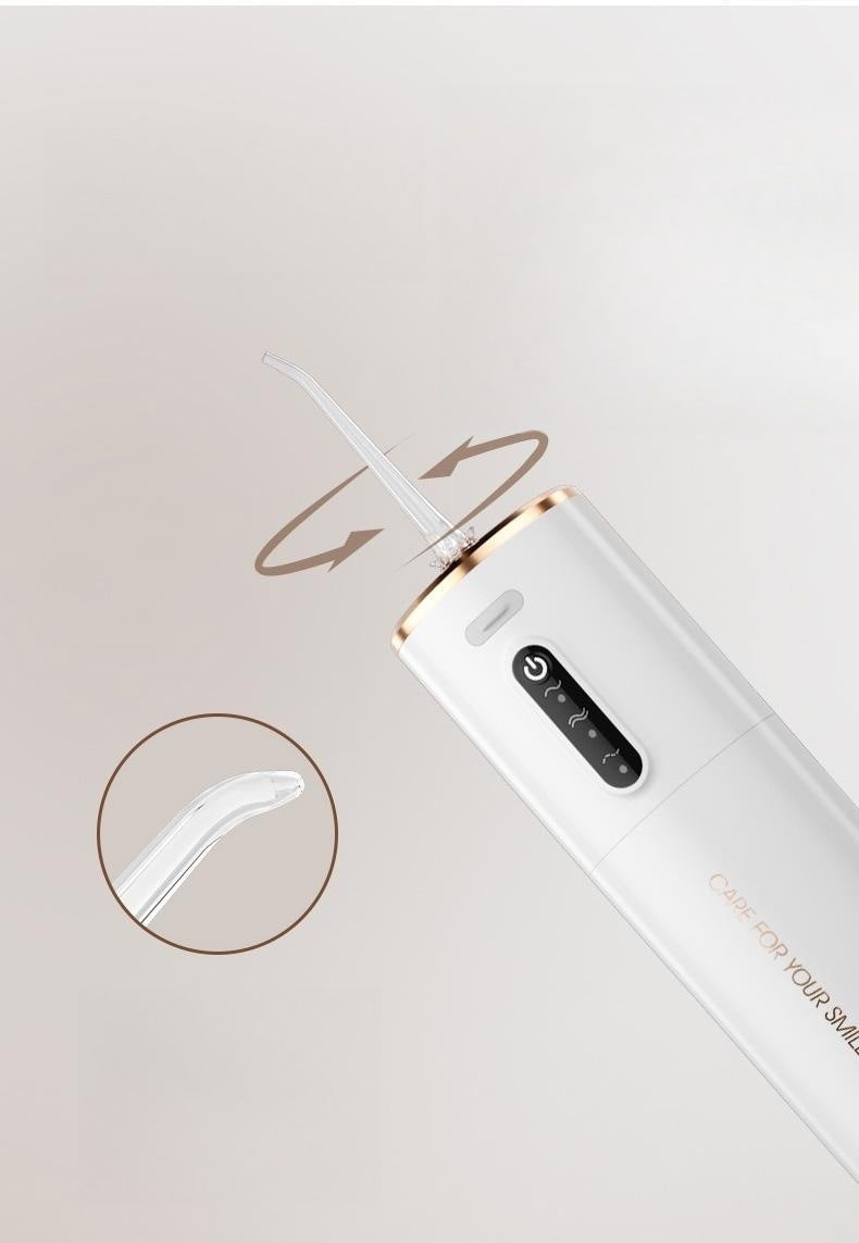 Portable Electric Water Flosser - USB-C Rechargeable, Multiple Modes, Gingival Protection(White)