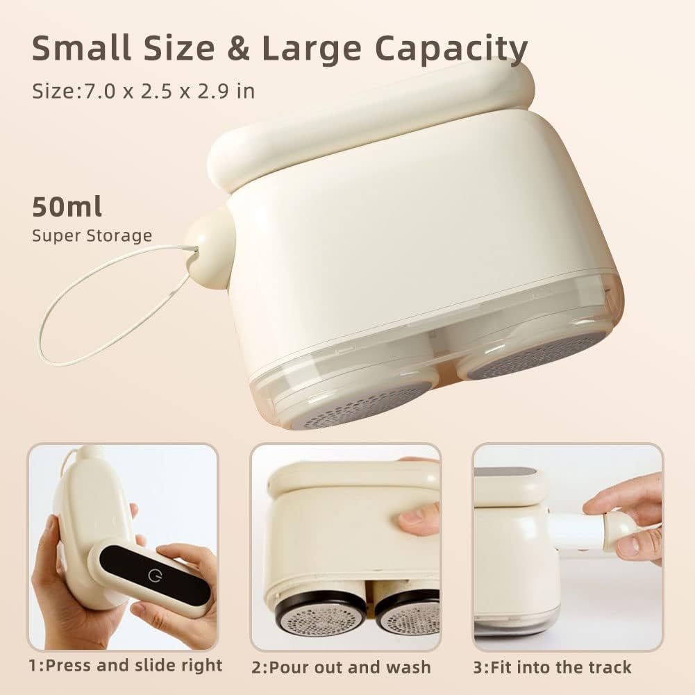 Compact Electric Lint Remover with LED Display & Dual Head - USB Rechargeable(yellow)