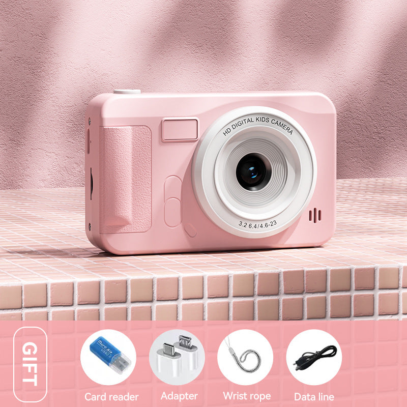 Student HD Digital Camera - 44MP, 8x Zoom, Autofocus, Dual Lens, Type-C Charging (Pink)