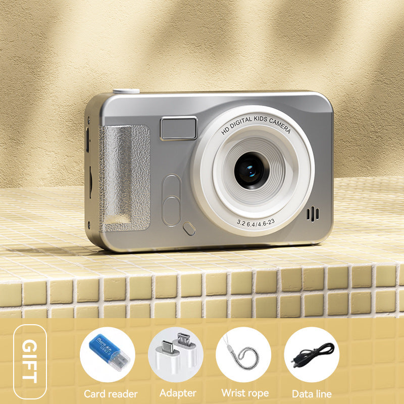 Student HD Digital Camera - 44MP, 8x Zoom, Autofocus, Dual Lens, Type-C Charging (Silver)