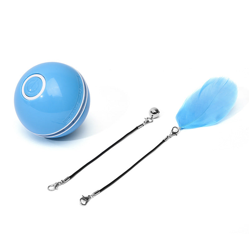 Smart USB Rechargeable Pet Interactive Rolling Ball(Blue)