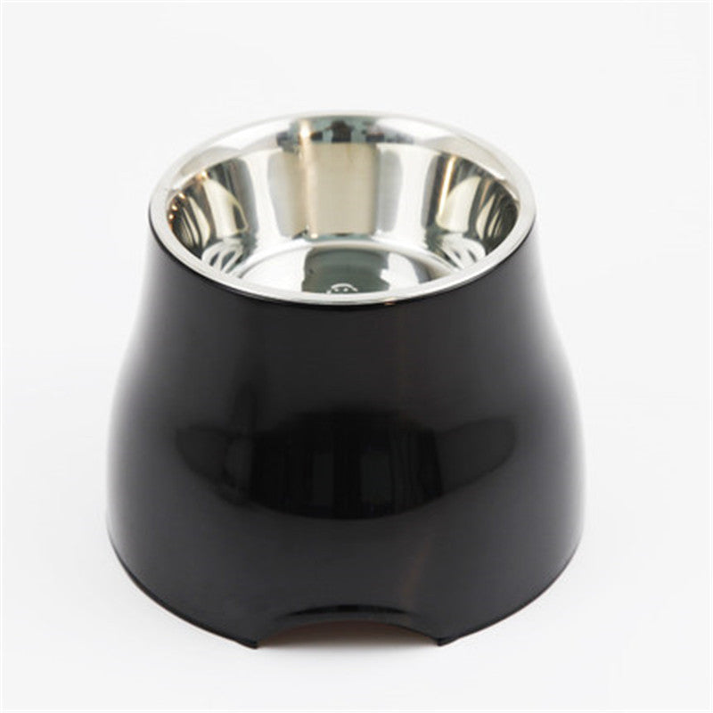 Elevated Pet Feeding Bowl with Stainless Steel Inner - Promotes Healthy Digestion &amp; Reduces Neck Strain(Black)