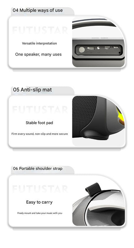 Portable Bluetooth 5.3 Speaker - 60W Powerful Sound, RGB Lights, Multiple Inputs(Green)