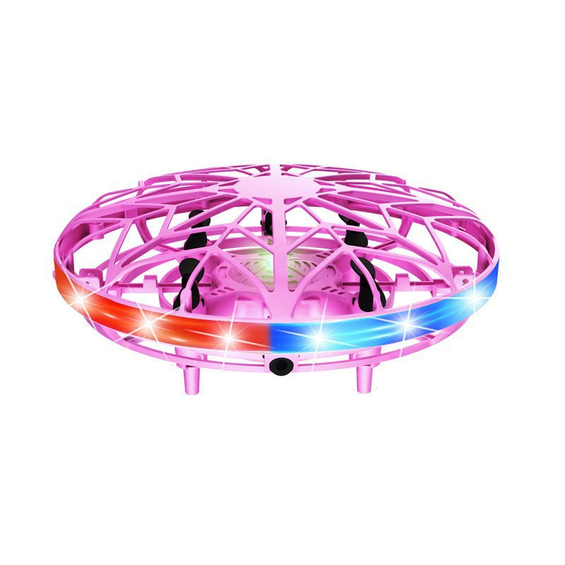 Hand-Controlled UFO Mini Drone with LED Lights &amp; Obstacle Avoidance(pink)