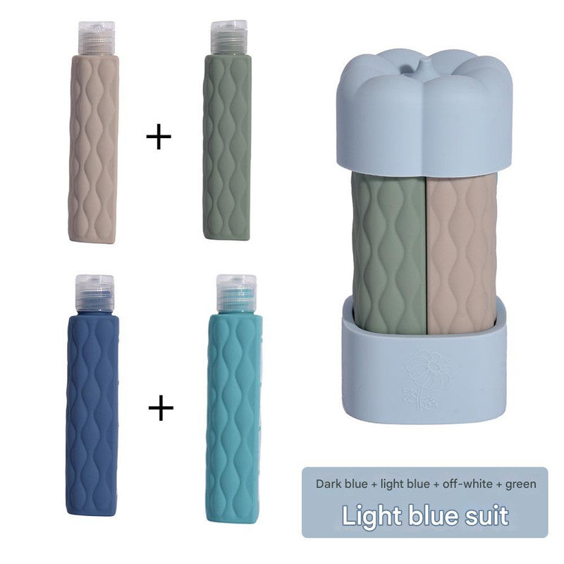 Light blue suit Silicone Travel Bottles Set (4 Pack, 60ml) - Leakproof Refillable &amp; Squeezable
