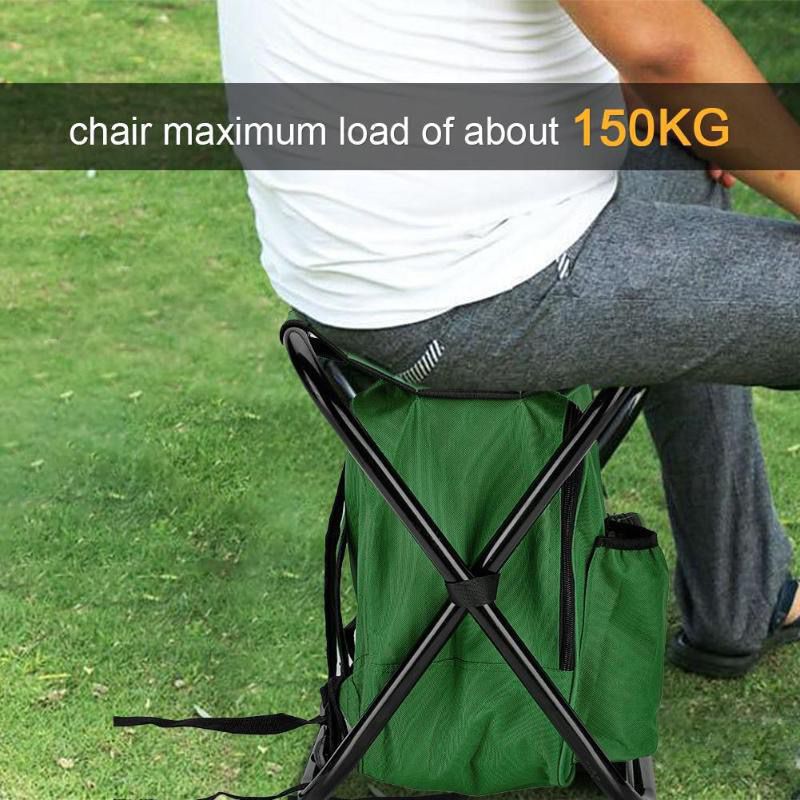 Camouflage Insulated Cooler Backpack Chair - Foldable Stool for Picnics & BBQ