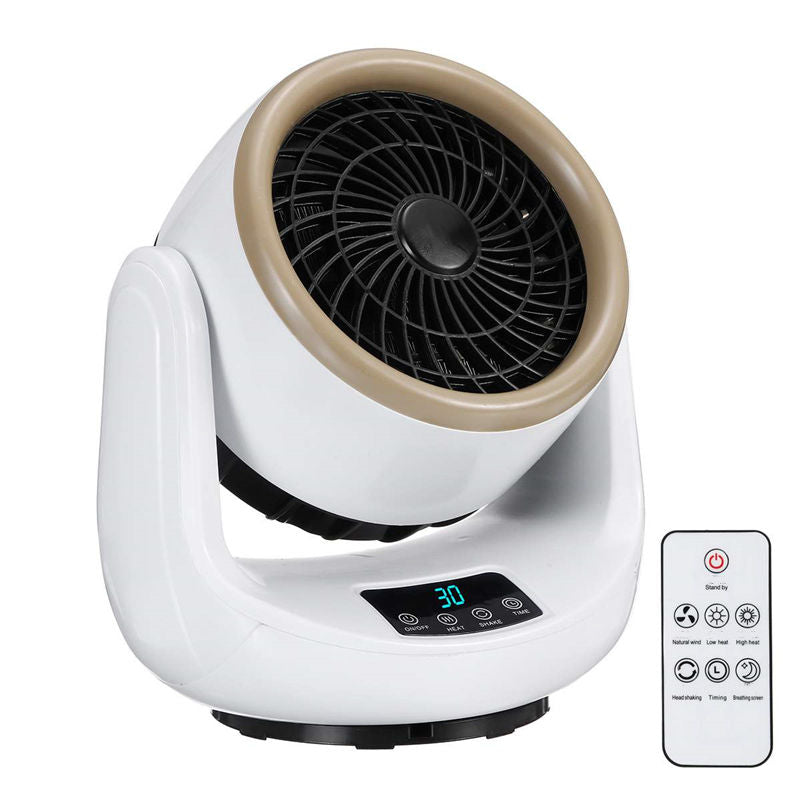 White Desktop Ceramic Heater Fan - All Season Use, Hot &amp; Cold Modes with Remote Control