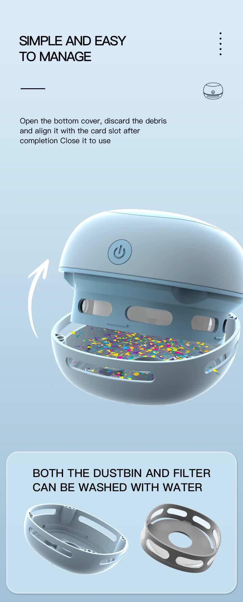 Pink Cordless Tabletop Crumb Sweeper - USB Rechargeable Mini Vacuum for Desk