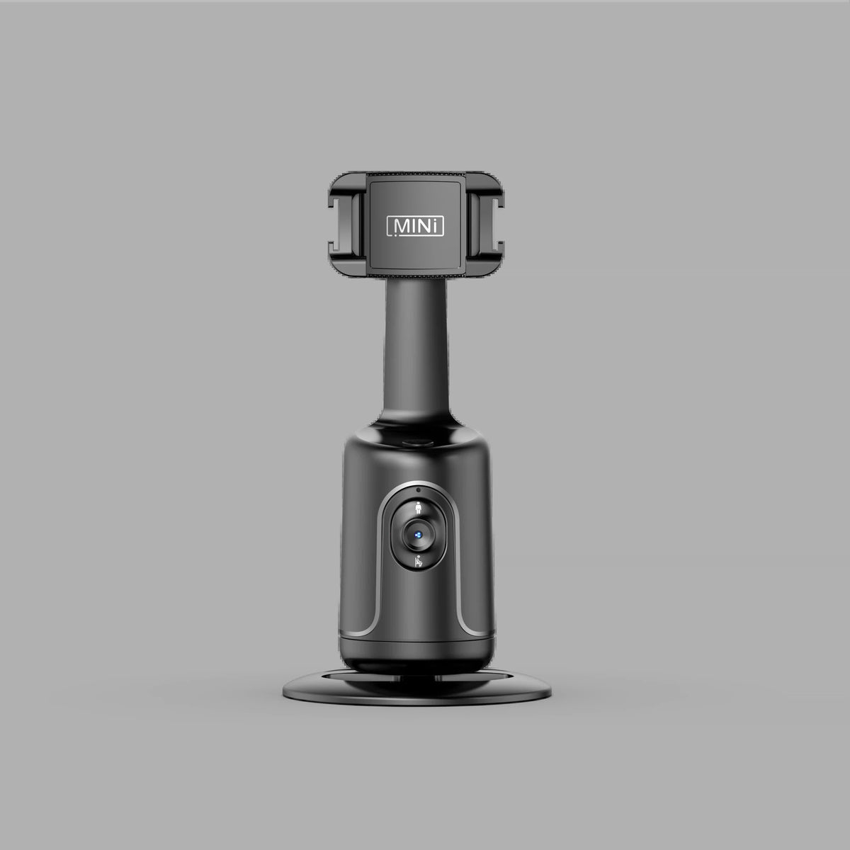 Black AI Smart Auto Tracking Phone Holder - 360° Rotation Face &amp; Body Tracking Mount