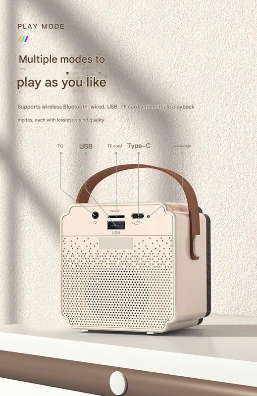 Pink Fun Portable Party Speaker - Karaoke Machine with Two Wireless Microphones and Voice Effects