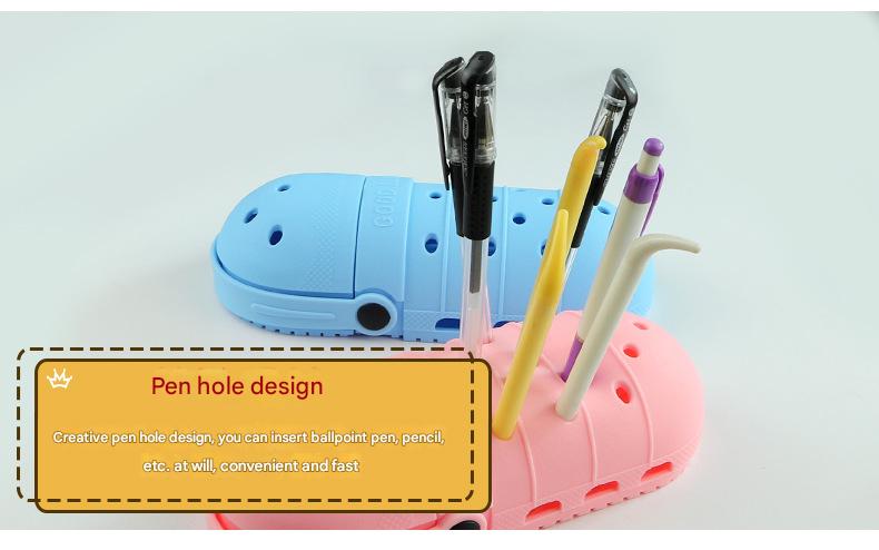 2 - pcs Purple Cute Clog-Shaped Pen Holder for Desk Organization