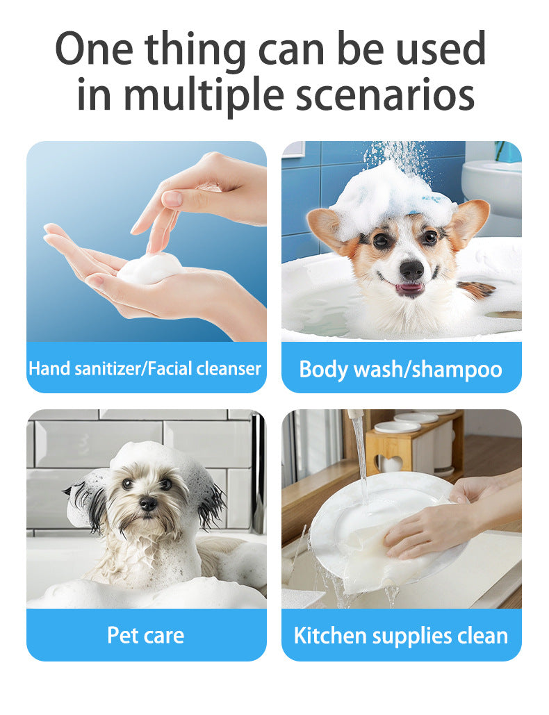 White Electric Pet Shampoo Foamer Gun - Dense Foam, Quiet Operation, Easy Bath
