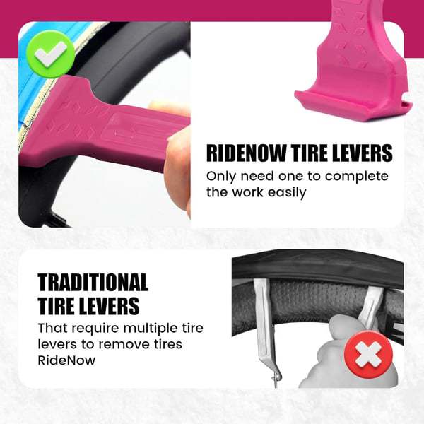 Black Easy-to-use bicycle tire levers (one pair) - quick tire removal and installation tool