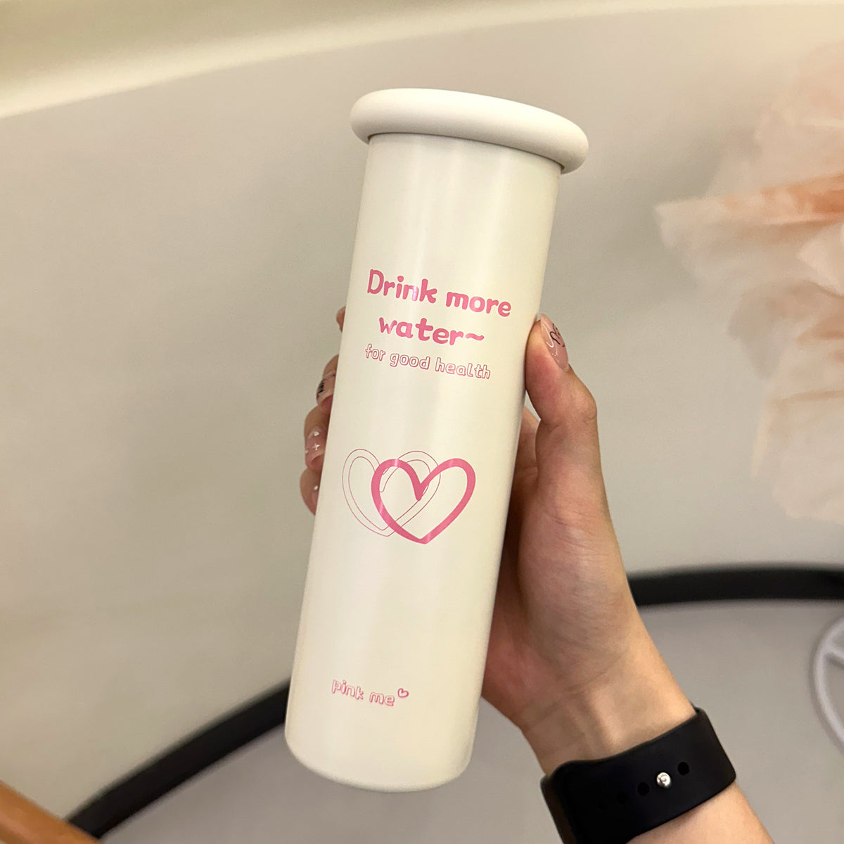 Mini Insulated Coffee Cup - 316 Stainless Steel, Portable & Stylish - Pink love (300ml)