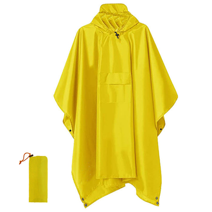Yellow Portable Outdoor Camping Poncho - Can be used as Raincoat, Tarp, Ground Cover