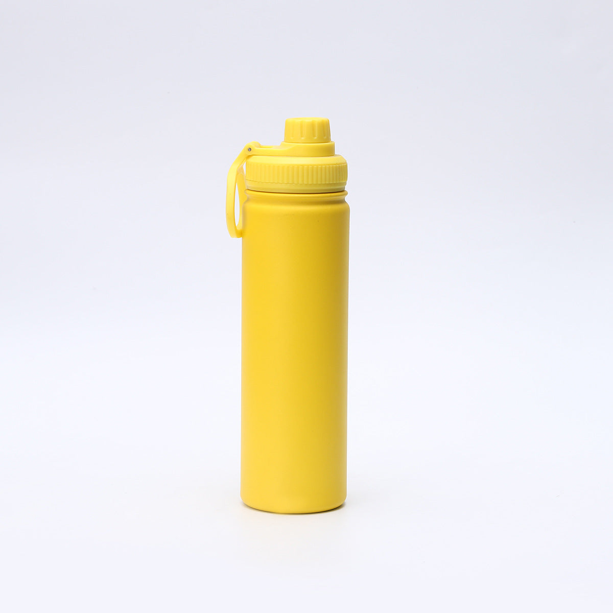 Yellow Portable Travel Thermos Bottle - Leakproof Stainless Steel Flask with Carry Handle (18oz - 540ml)