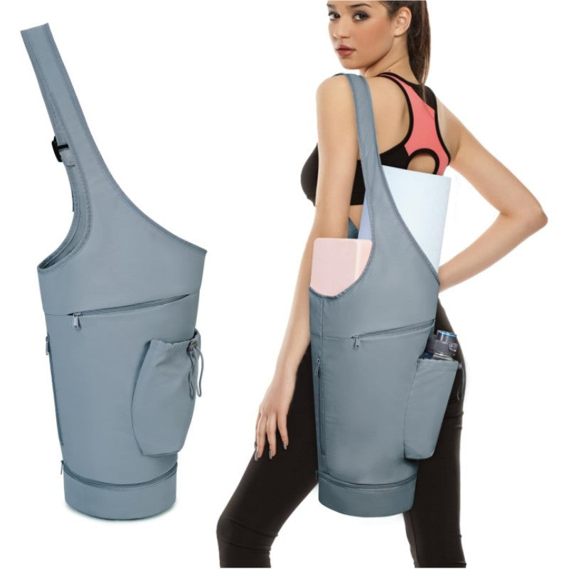 Blue All-in-One Yoga Sling Bag - Fits Mat &amp; Gear, Large Opening, Side Pockets