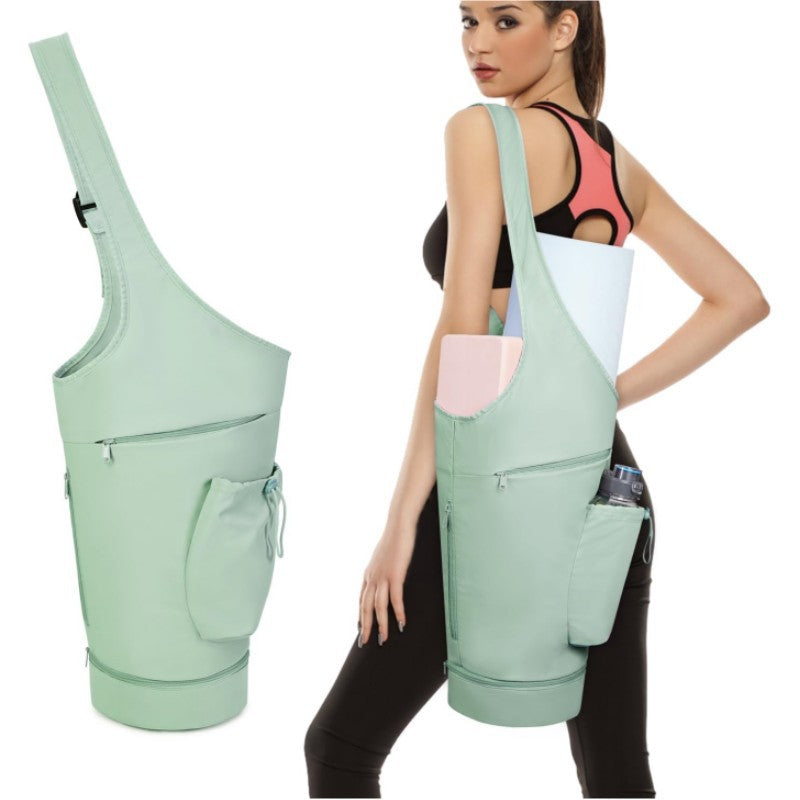 Green All-in-One Yoga Sling Bag - Fits Mat &amp; Gear, Large Opening, Side Pockets