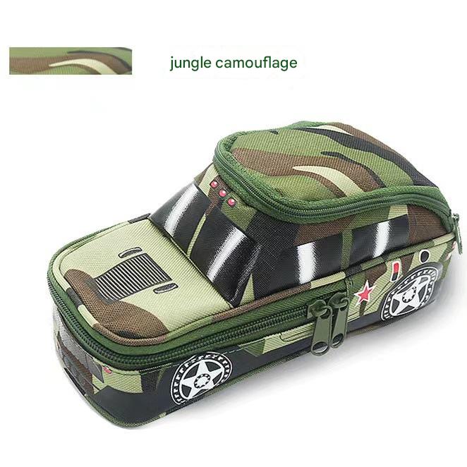 Three-piece camouflage pencil case - school supplies for students