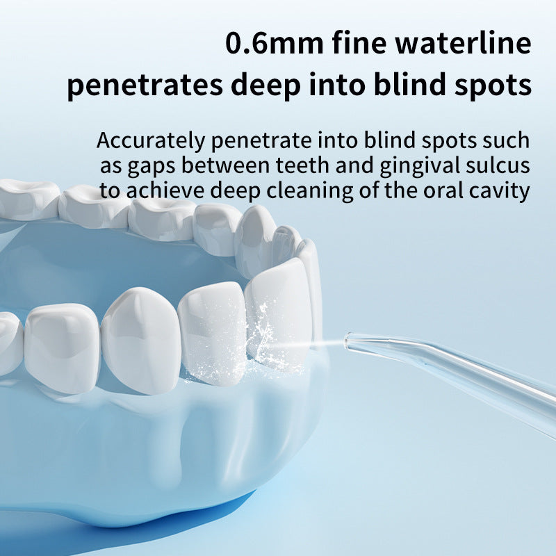 Portable Electric Oral Irrigator with 4 Nozzles 3 Pressure Modes - White