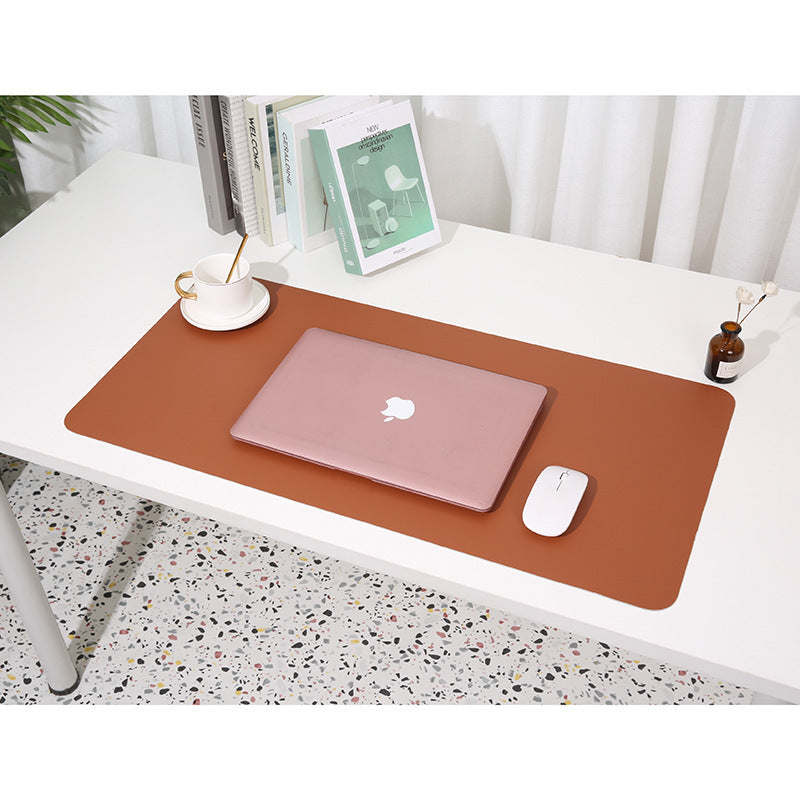2 PCS Reddish brown/gray Extra-Large Leather Table Mat for Study &amp; Work - Pad for Students &amp; Office Use (60x30cm)