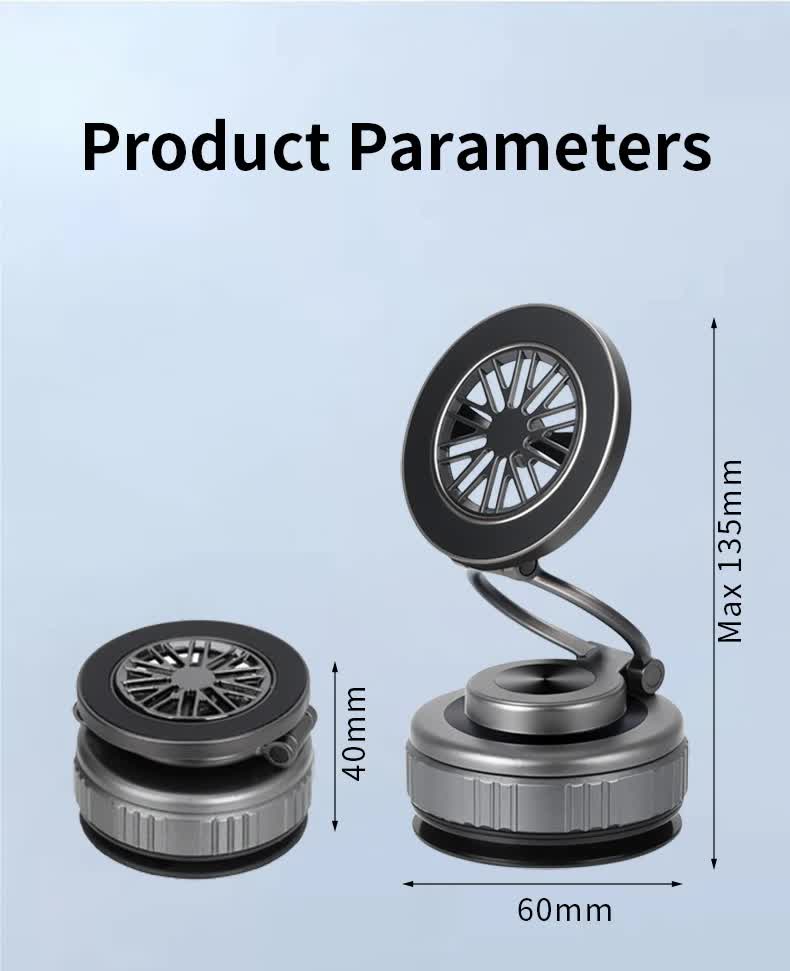 Silver Foldable Vacuum Suction Phone Stand for Navigation and Calls