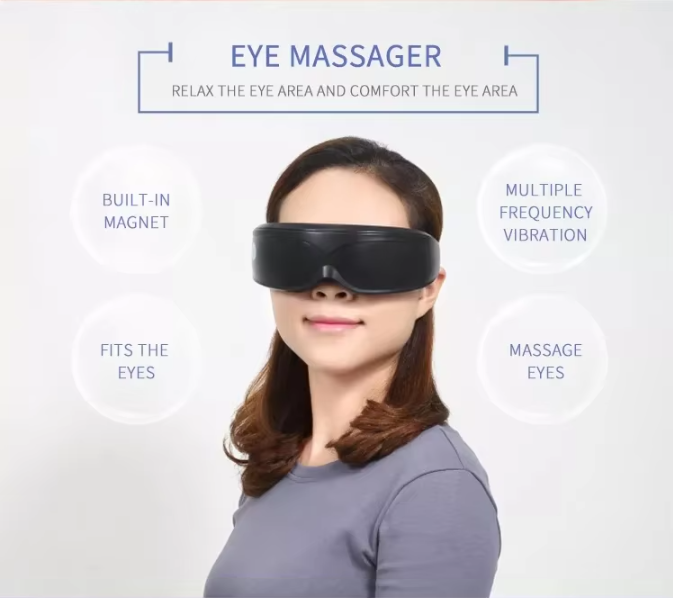 Black Touch-Control Rechargeable Heated  Eye Massager for Daily Use