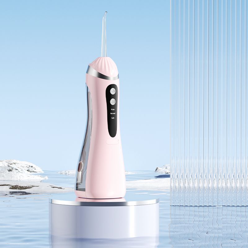 Pink Portable Ultrasonic Oral Irrigator with 3 Cleaning Modes Smart Teeth Cleaning Machine