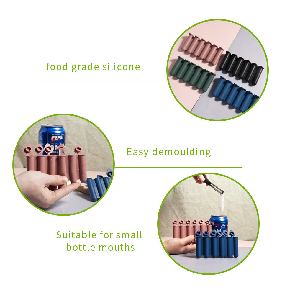 Green Bottle & Can Friendly Ice Stick Molds - 6-Cup Design, Set of 10