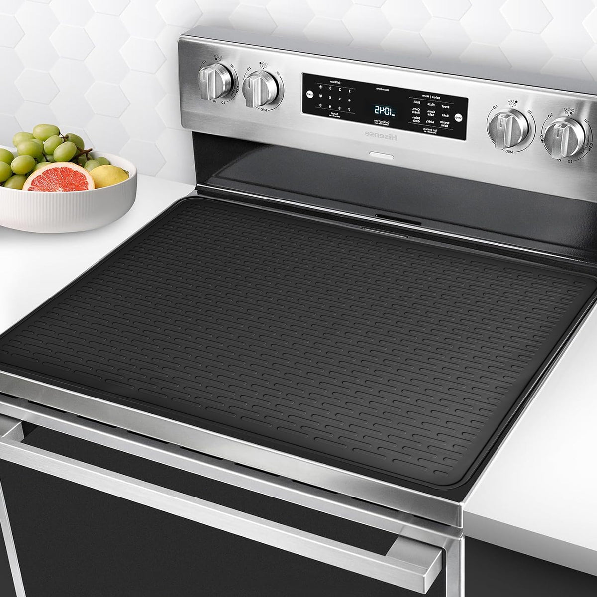 Grey Silicone Countertop Protector and Dish Drying Mat - Dishwasher Safe (71x50cm)