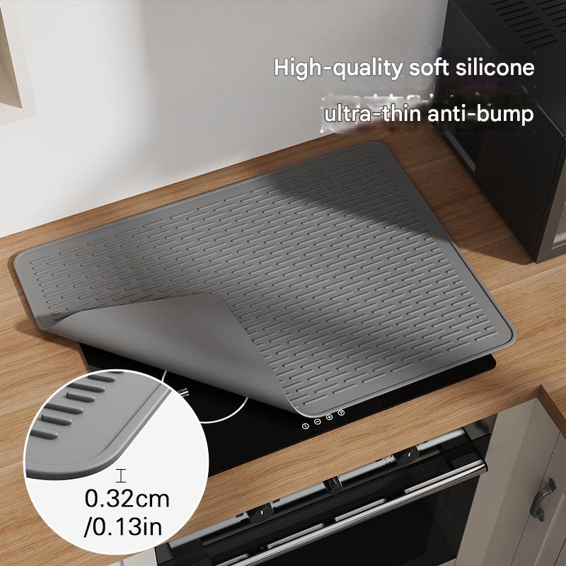 Gray Extra Large Silicone Countertop Protector & Dish Drying Mat - Dishwasher Safe ( 76x53cm)
